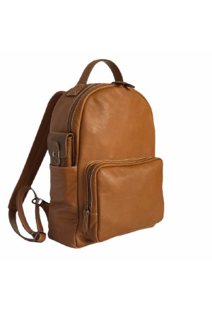 Deri Sırt Çantası – Taba Plus Serisi – Şık & Fonksiyonel