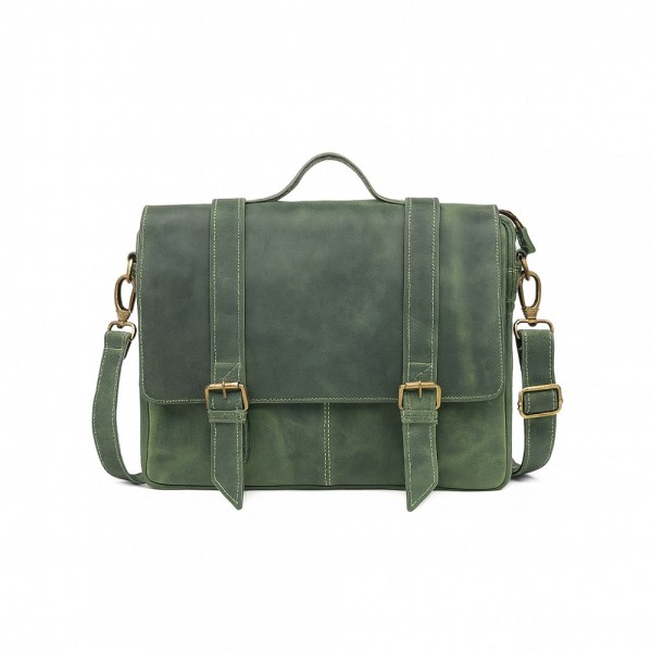 Deri Postacı Çantası – Şık & Fonksiyonel - Yeşil