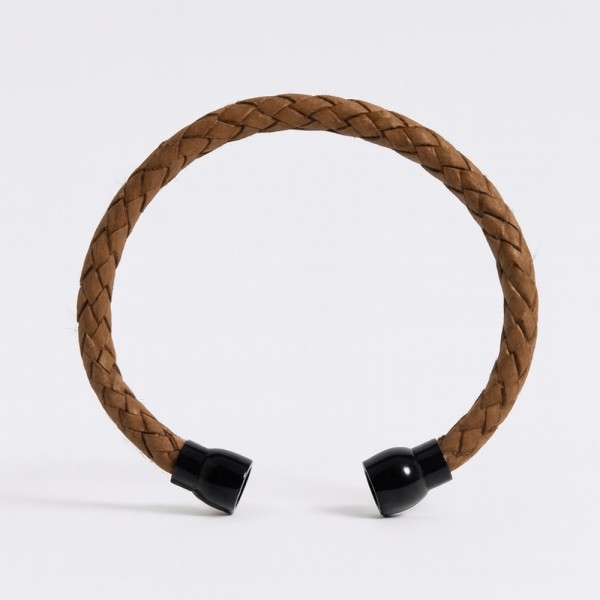 El Örgüsü Gerçek Deri Bileklik Bej El Örgüsü Hakiki Deri Bej Kadın Bileklik – Deritel