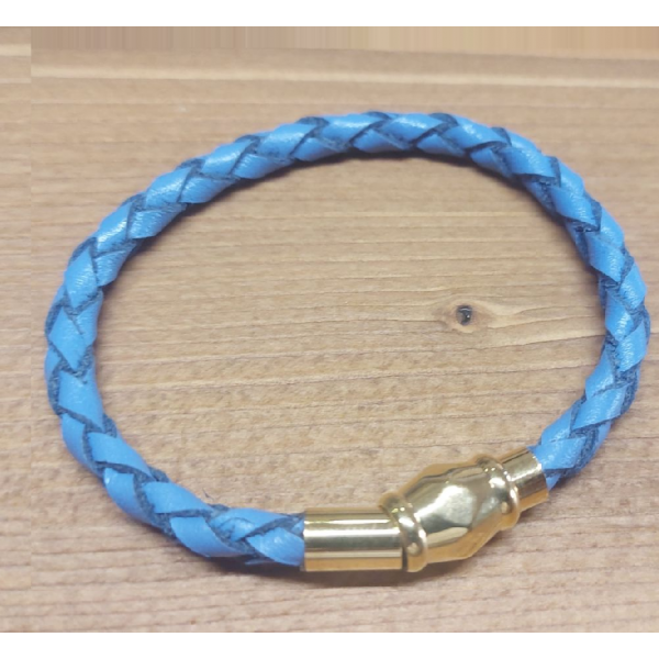 El Örgüsü Gerçek Deri Bileklik Mavi El Örgüsü Gerçek Deri Bileklik Mavi
