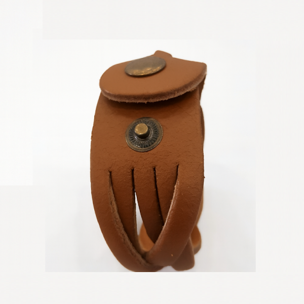 Deri Bileklik Üçlü Geniş Saç Örgü