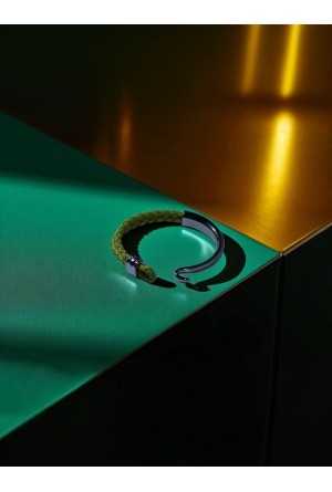 Leather Bracelet Deritel Swan Series Green