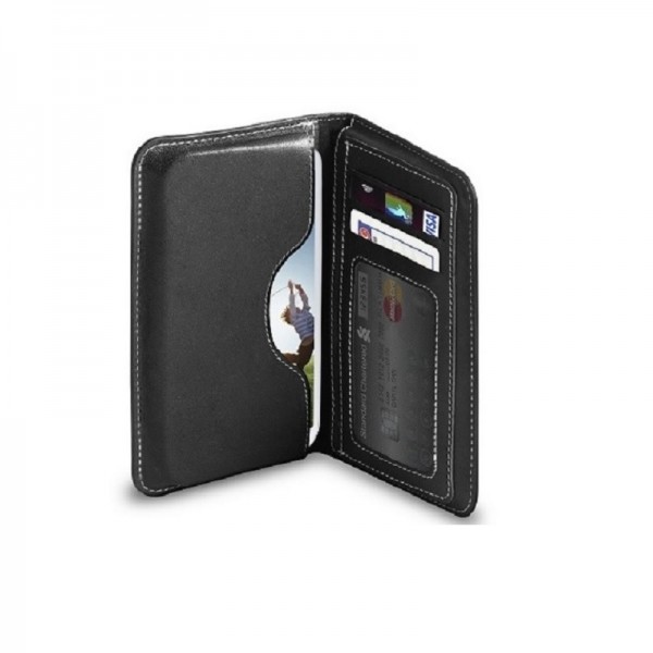 Apple iPhone SE Cüzdan Kılıfı Hakiki Deri Siyah