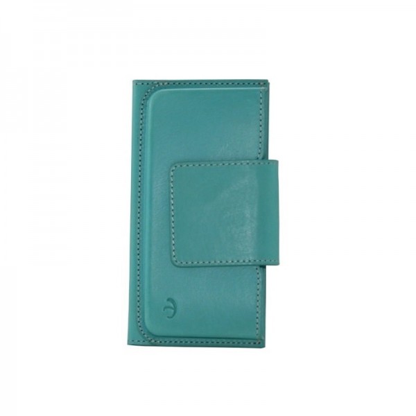 Apple iPhone SE Der Kılıf Cüzdan Hakiki Deri Turkuaz