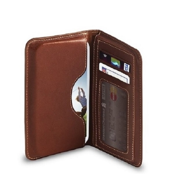 Apple iPhone SE Cüzdan Kılıfı Asil Serisi Hakiki Deri Kahverengi