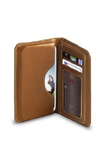 Appale iPhone SE Leather Wallet Case Taba