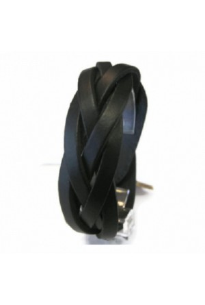 Gerçek Deri Bileklik Üçlü Saç Örgü Siyah Gerçek Deri Bileklik Üçlü Saç Örgü Siyah