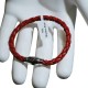 Bracelet Leather Braided Magnet Steel Closure