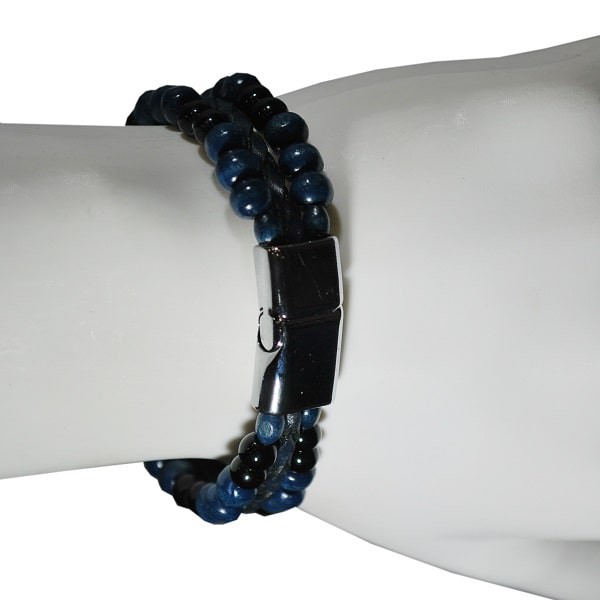 Deritel Örmeli Boncuklu Bileklik Serisi Siyah Mavi Deritel Örmeli Boncuklu Bileklik Serisi Siyah Mavi