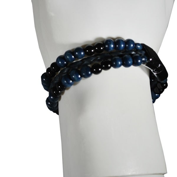 Deritel Örmeli Boncuklu Bileklik Serisi Siyah Mavi Deritel Örmeli Boncuklu Bileklik Serisi Siyah Mavi