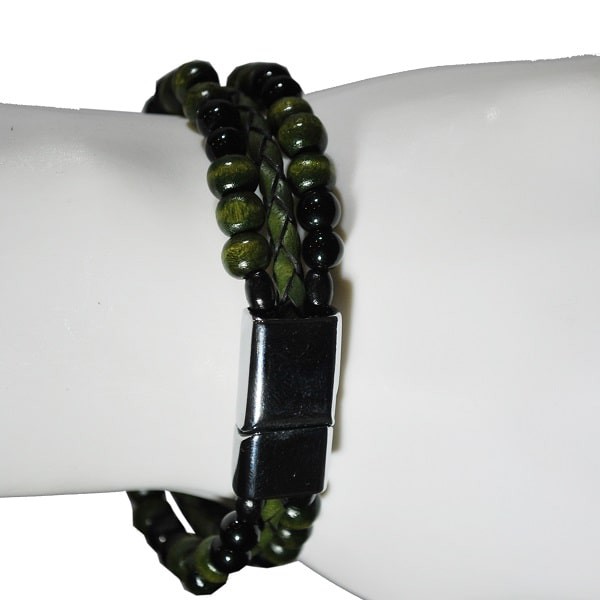 Kombine Örmeli Boncuklu Bileklik Serisi Yeşil