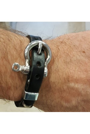 Bileklik Siyah Gerçek Deri Çelik Kapama Bileklik Siyah Gerçek Deri Çelik Kapama