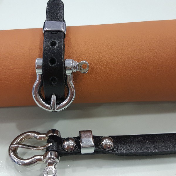 Bileklik Siyah Gerçek Deri Çelik Kapama Bileklik Siyah Gerçek Deri Çelik Kapama