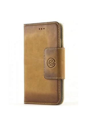 Apple iPhone 6 Plus Hakiki Deri Cüzdan Kılıf Taba