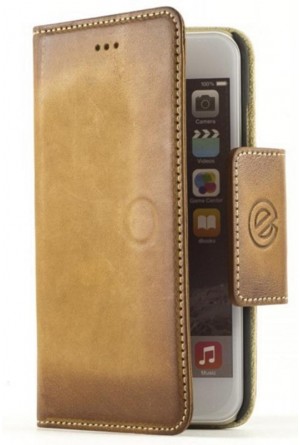 Apple iPhone 6 Plus Hakiki Deri Cüzdan Kılıf Taba