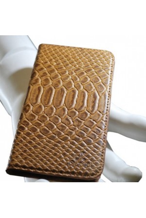 Apple iPhone 7 Hakiki Deri Cüzdan Kılıf  Taba