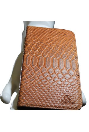 Apple iPhone 7 Hakiki Deri Cüzdan Kılıf  Camel