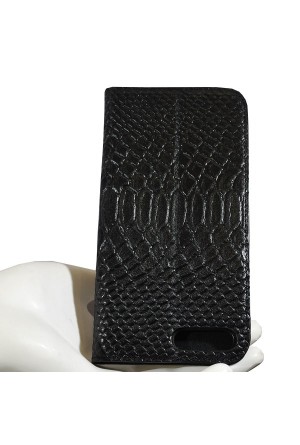 Apple iPhone 8 Plus Book Case Leather Deritel Black