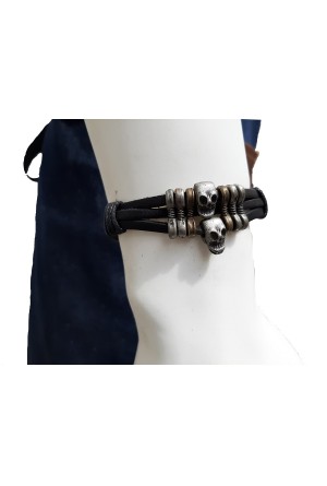 Kuru kafa metalli Gerçek Deri Siyah