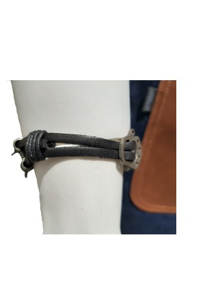 Kuru kafa metalli Gerçek Deri Siyah