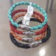 Bracelet Leather Braided Magnet Steel Closure