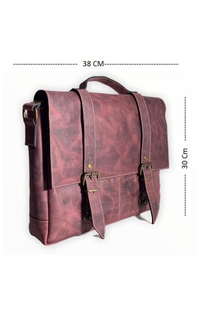 Deri Postacı Çantası – Şık & Fonksiyonel – Bordo Deri Postacı Çantası – Şık & Fonksiyonel – Bordo