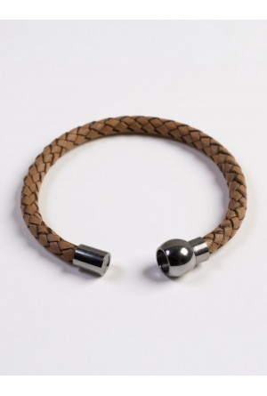 EL ÖRMESİ HAKİKİ DERİ BEJ BİLEKLİK