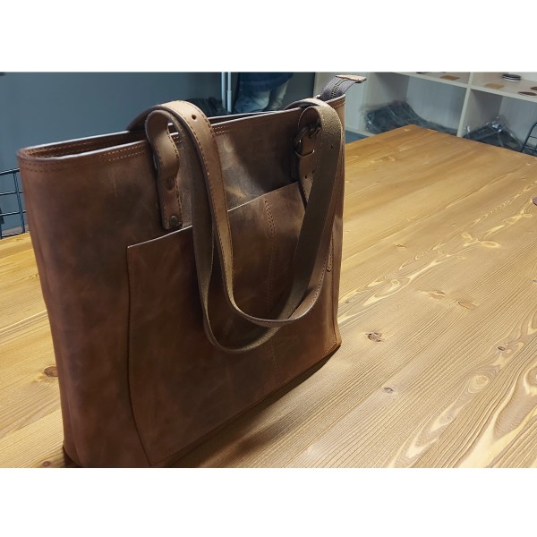 Deri Bayan Omuz Çantası – Taba Hand Serisi – Şık & Fonksiyonel