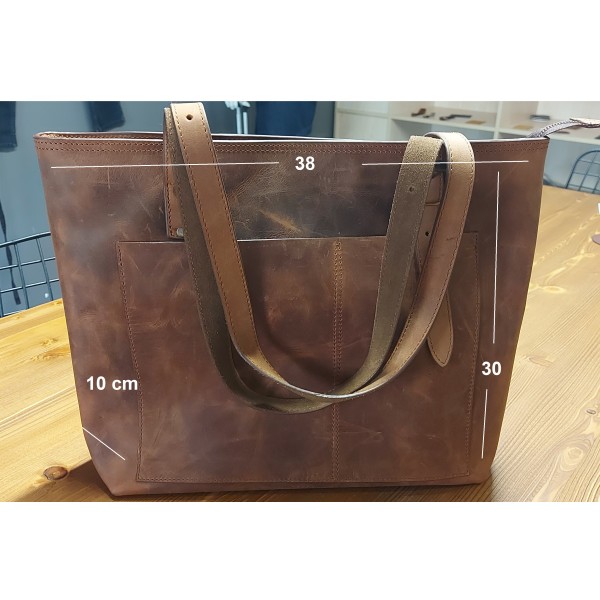 Deri Bayan Omuz Çantası – Taba Hand Serisi – Şık & Fonksiyonel