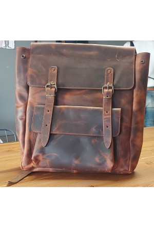 Deri Sırt Çantası – Koyu Kahverengi Traveler Serisi – Unisex & Şık Deri Sırt Çantası – Koyu Kahverengi Traveler Serisi – Unisex & Şık