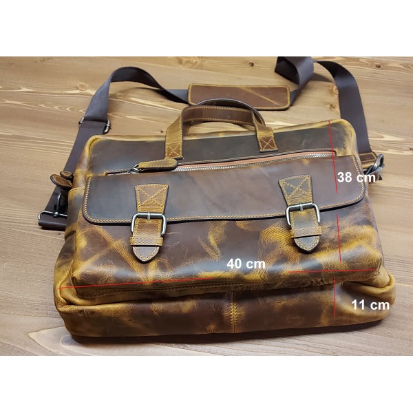 Hakiki Deri Evrak & Laptop Çantası Galaxy Serisi Taba