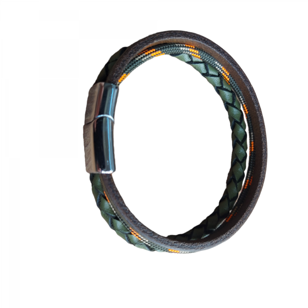 İpli Örmeli Deri Bileklik Kombine Yeşil Siyah İpli Örmeli Deri Bileklik Kombine Yeşil Siyah