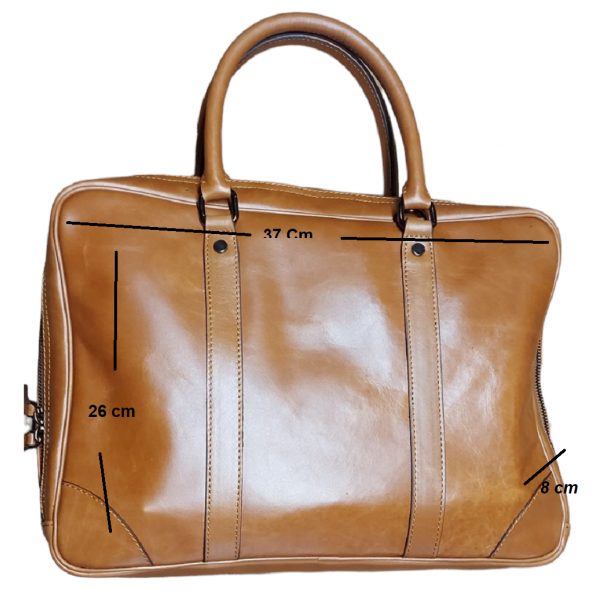 NHakiki Deri Notebook & Laptop Çantası Taba