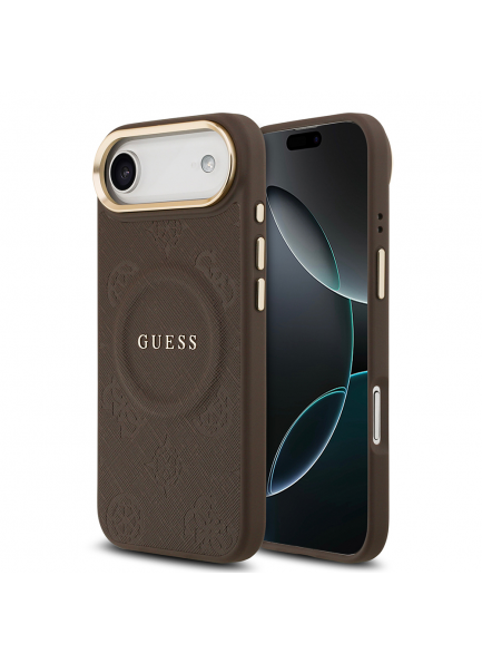 Sıcak Baskılı Yazı Logolu Guess Peony Serisi: Şıklık ve M-Safe Uyumlu Kablosuz Şarj Apple iPhone 17 Air Kılıf Guess Orjinal Lisanslı M-safe Şarj Özellikli Sıcak Baskılı Yazı Logolu PU Deri Peony Kapak