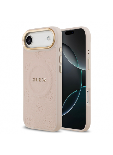 Sıcak Baskılı Yazı Logolu Guess Peony Serisi: Şıklık ve M-Safe Uyumlu Kablosuz Şarj Apple iPhone 17 Air Kılıf Guess Orjinal Lisanslı M-safe Şarj Özellikli Sıcak Baskılı Yazı Logolu PU Deri Peony Kapak