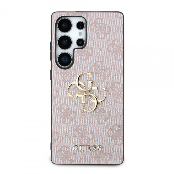 Galaxy S25 Ultra Kılıf Guess Orjinal Lisanslı PU Deri 4G Desenli Metal Logo