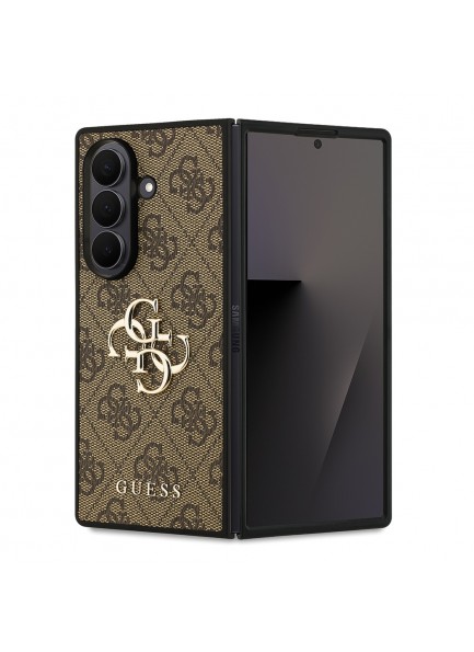 Orjinal Lisanslı Guess Kalitesiak Galaxy Z Fold 7 Kılıf Guess Orjinal Lisanslı PU Deri Büyük Metal Logo Dizaynlı Kapak