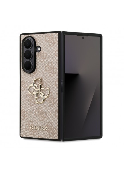 Orjinal Lisanslı Guess Kalitesiak Galaxy Z Fold 7 Kılıf Guess Orjinal Lisanslı PU Deri Büyük Metal Logo Dizaynlı Kapak