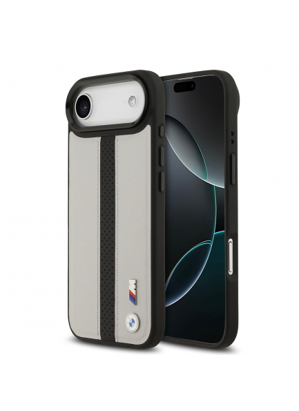 Apple iPhone 17 Air Deri Kılıf BMW Orjinal Lisanslı M-safe Şarj Özellikli Deri Kapak Apple iPhone 17 Air Kılıf BMW Orjinal Lisanslı M-safe Şarj Özellikli Deri Arka Yüzey Metal Logolu Delikli Şerit Tasarımlı Kapak