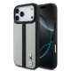 BMW Orijinal Lisanslı M-Safe Şarjlı iPhone 17 Pro Deri Kılıf Apple iPhone 17 Pro Kılıf BMW Orjinal Lisanslı M-safe Şarj Özellikli Deri Arka Yüzey Metal Logolu Delikli Şerit Tasarımlı Kapak