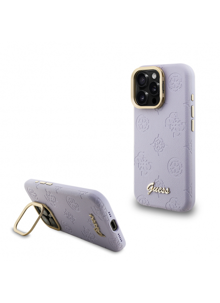 Lüks Guess Peony Tasarımı ve Sıcak Baskılı Logo iPhone 15 Pro'ya Özel Hassas Kesim ve Kolay Erişim