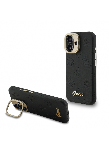 Lüks Guess Peony Tasarımı ve Sıcak Baskılı Logo iPhone 16 'ya Özel Hassas Kesim ve Kolay Erişim