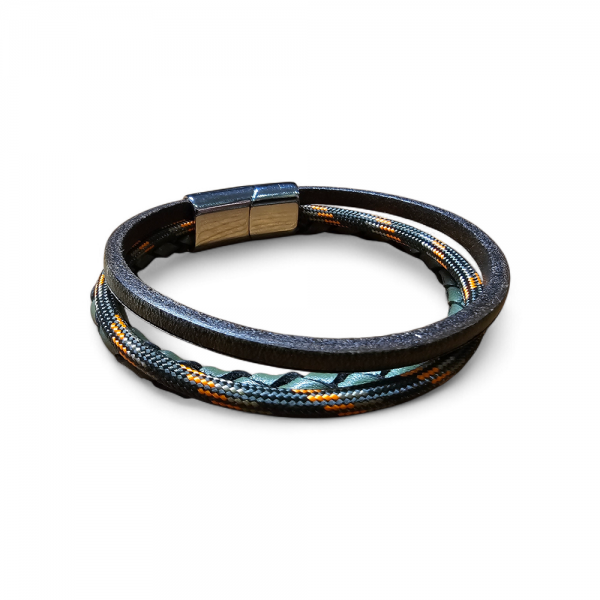 İpli Örmeli Deri Bileklik Kombine Yeşil Siyah İpli Örmeli Deri Bileklik Kombine Yeşil Siyah