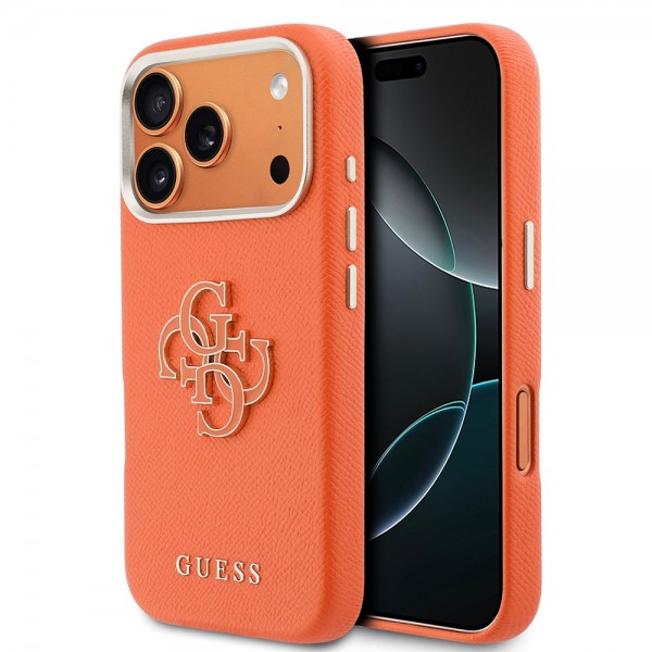 iPhone 17 Pro Kılıf Guess Orjinal Lisanslı 4G Büyük Metal Kamera Çerçeveli PU Deri Kapak
