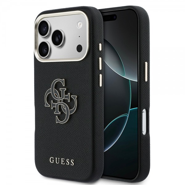iPhone 17 Pro Max Guess 4G Serisi Büyük Metal Kamera Çerçeveli PU Deri Kılıf