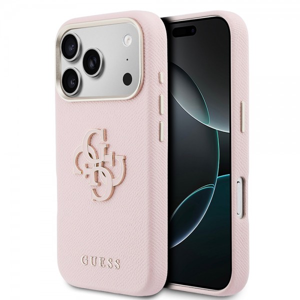 iPhone 17 Pro Max Guess 4G Serisi Büyük Metal Kamera Çerçeveli PU Deri Kılıf