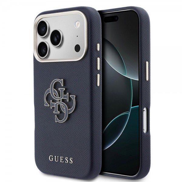 iPhone 17 Pro Max Guess 4G Serisi Büyük Metal Kamera Çerçeveli PU Deri Kılıf