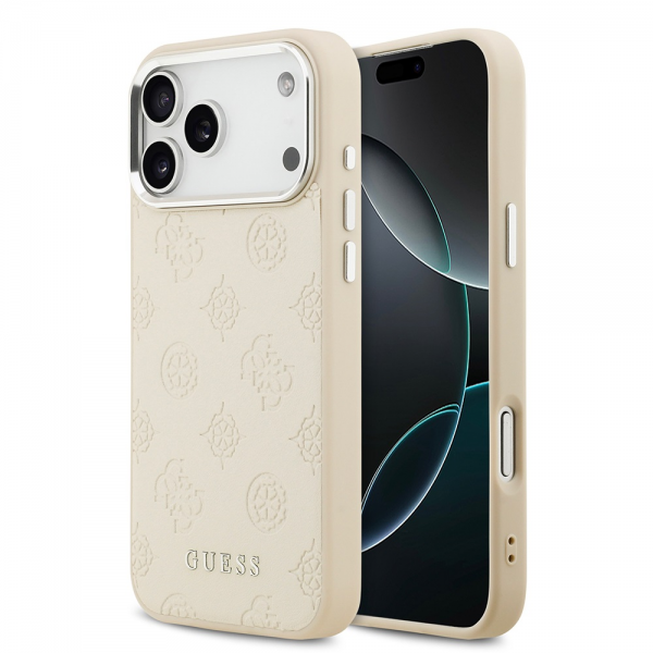 iPhone 17 Pro Deri Kılıf Guess Orjinal Lisanslı M-safe Deri Peony Kapak