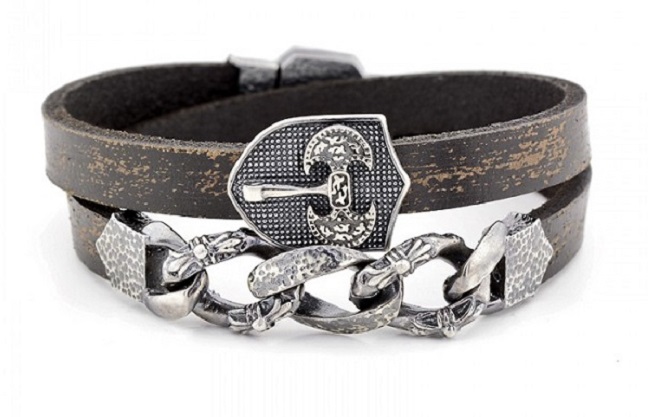 Özel Tasarım Gümüş Deri Bileklik